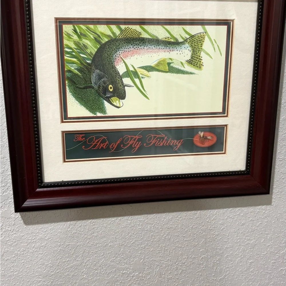 Framed Fish Art Print in Green and Black Grandpa Core